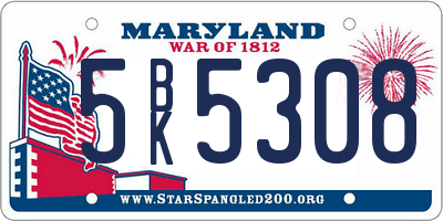 MD license plate 5BK5308