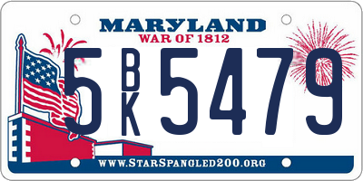 MD license plate 5BK5479