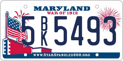 MD license plate 5BK5493