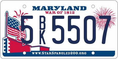 MD license plate 5BK5507