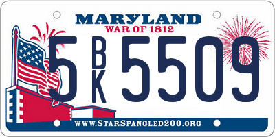 MD license plate 5BK5509