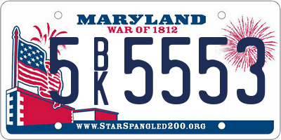MD license plate 5BK5553