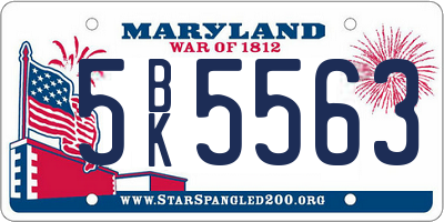MD license plate 5BK5563