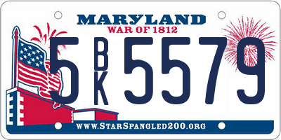 MD license plate 5BK5579