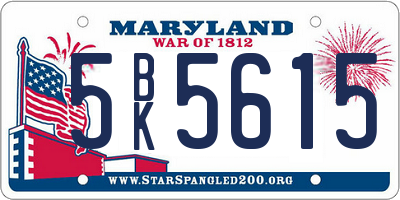 MD license plate 5BK5615