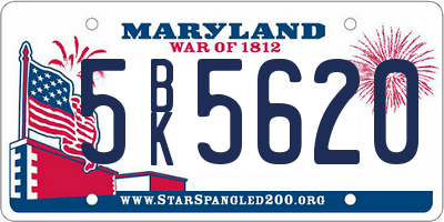 MD license plate 5BK5620