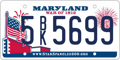 MD license plate 5BK5699