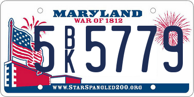 MD license plate 5BK5779