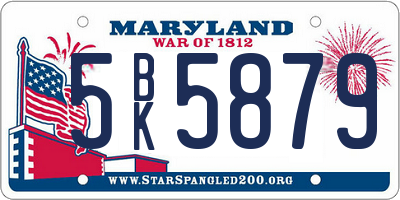 MD license plate 5BK5879