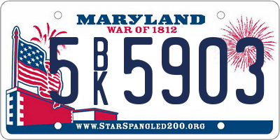 MD license plate 5BK5903