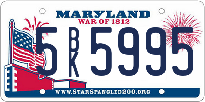 MD license plate 5BK5995
