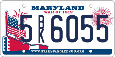 MD license plate 5BK6055
