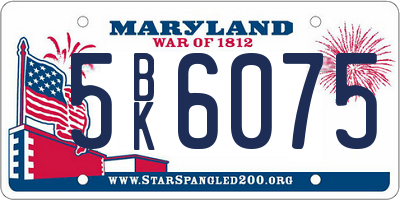 MD license plate 5BK6075
