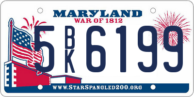 MD license plate 5BK6199