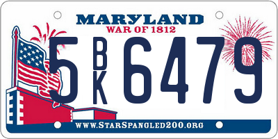 MD license plate 5BK6479