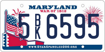 MD license plate 5BK6595