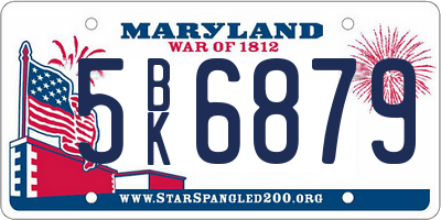 MD license plate 5BK6879