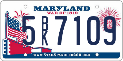 MD license plate 5BK7109