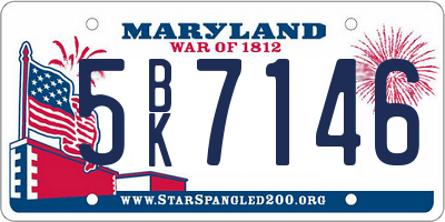 MD license plate 5BK7146