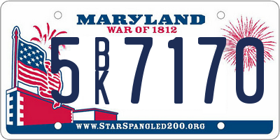 MD license plate 5BK7170