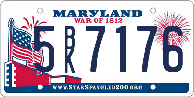 MD license plate 5BK7176