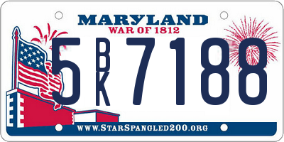 MD license plate 5BK7188