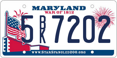 MD license plate 5BK7202