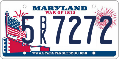 MD license plate 5BK7272