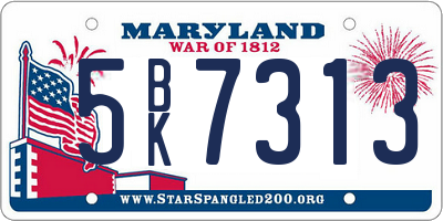 MD license plate 5BK7313