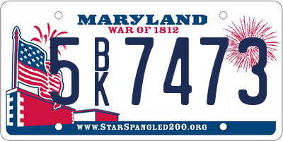 MD license plate 5BK7473