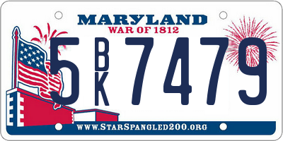 MD license plate 5BK7479