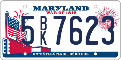 MD license plate 5BK7623