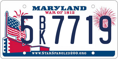 MD license plate 5BK7719