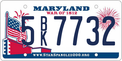 MD license plate 5BK7732