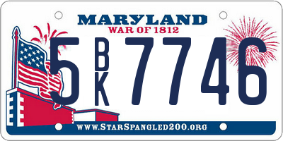 MD license plate 5BK7746