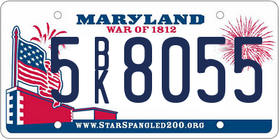 MD license plate 5BK8055