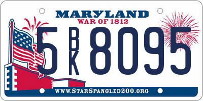 MD license plate 5BK8095