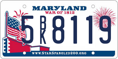 MD license plate 5BK8119