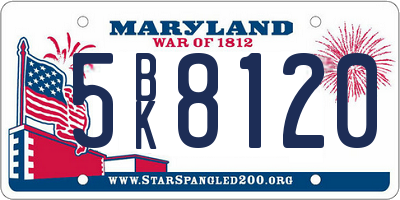 MD license plate 5BK8120
