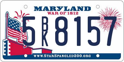 MD license plate 5BK8157