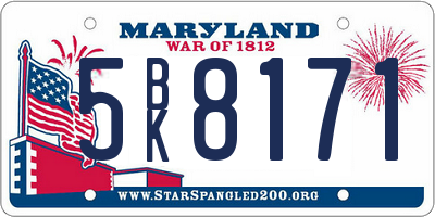 MD license plate 5BK8171