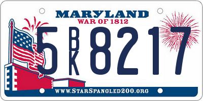 MD license plate 5BK8217