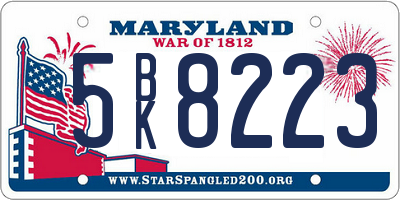 MD license plate 5BK8223
