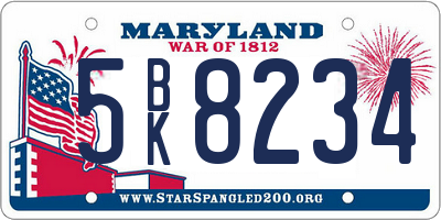MD license plate 5BK8234
