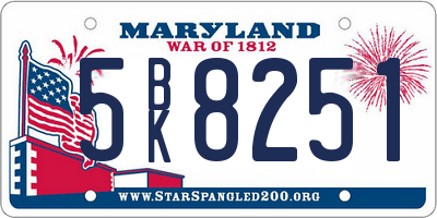 MD license plate 5BK8251