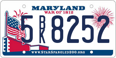 MD license plate 5BK8252