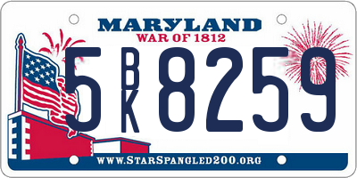MD license plate 5BK8259