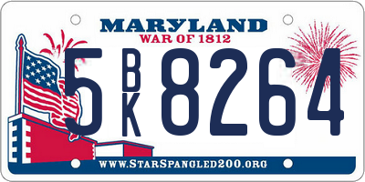 MD license plate 5BK8264