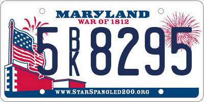 MD license plate 5BK8295
