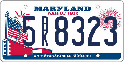 MD license plate 5BK8323